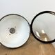 Industrial Black Enamel Factory Spotlight with Convex Glass Cover, 1960s