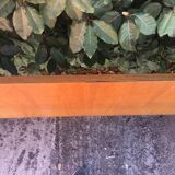 Vintage headboard with hanging bedside tables