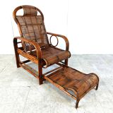 Mid century rattan and bamboo garden chair, 1950s