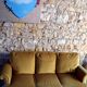Sofa 3 places velvet mustard