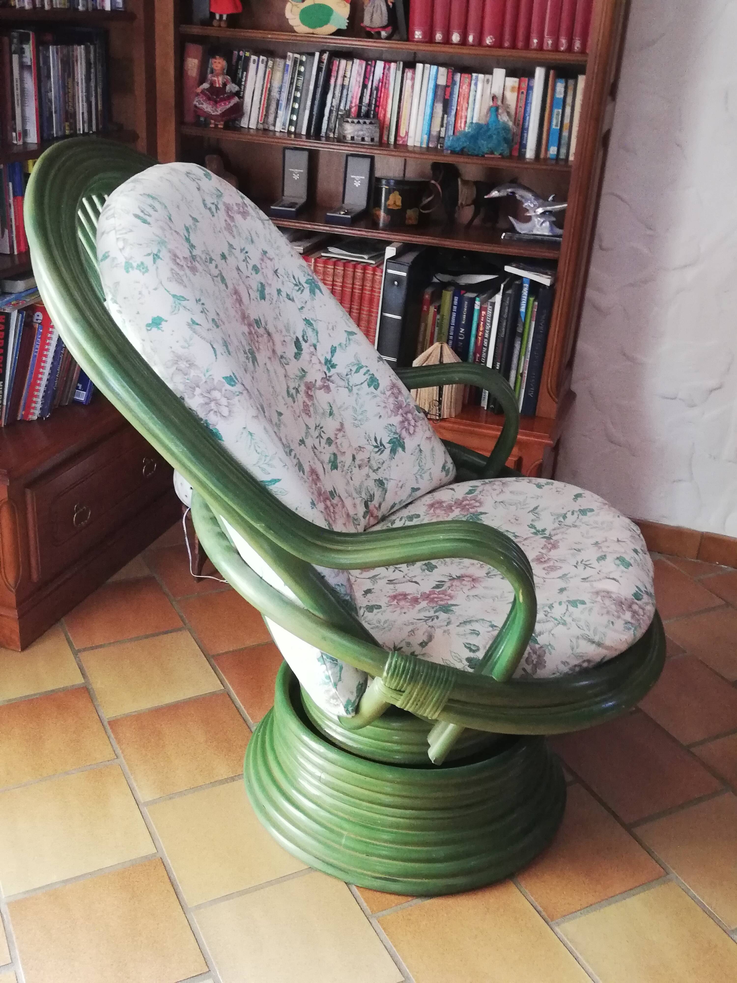 Rocking chair structure bambou