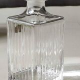 RCR/Royal Crystal Rock Square Whisky/Liqueur Decanter, Italy. Crystal. Diamond-striped/pointed patterns. Capacity 75 cl