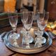 Cut glass champagne flutes. 1960s