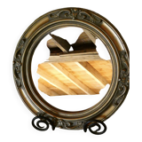 Round golden mirror