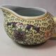 Cruche ou Pot à Lait en Porcelaine Jaune Chinoise Vintage. Signée