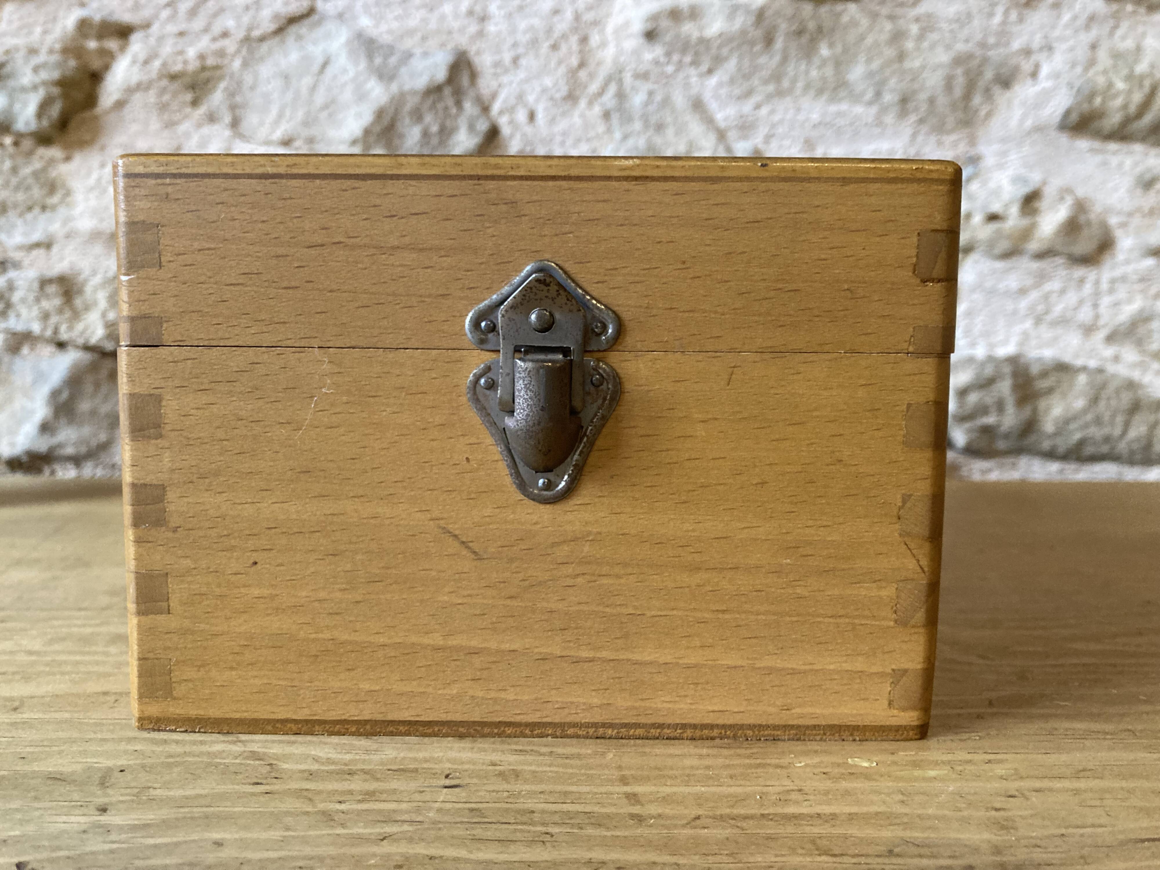Wooden index card/directory box, 1950s