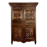 four-panel cabinet from the 18th century in solid walnut