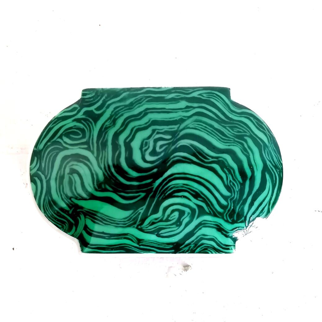 Malachite style porcelain box