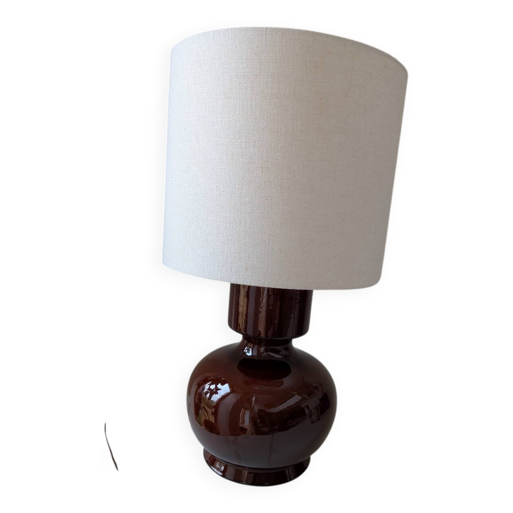 Ceramic lamp and cream lampshade