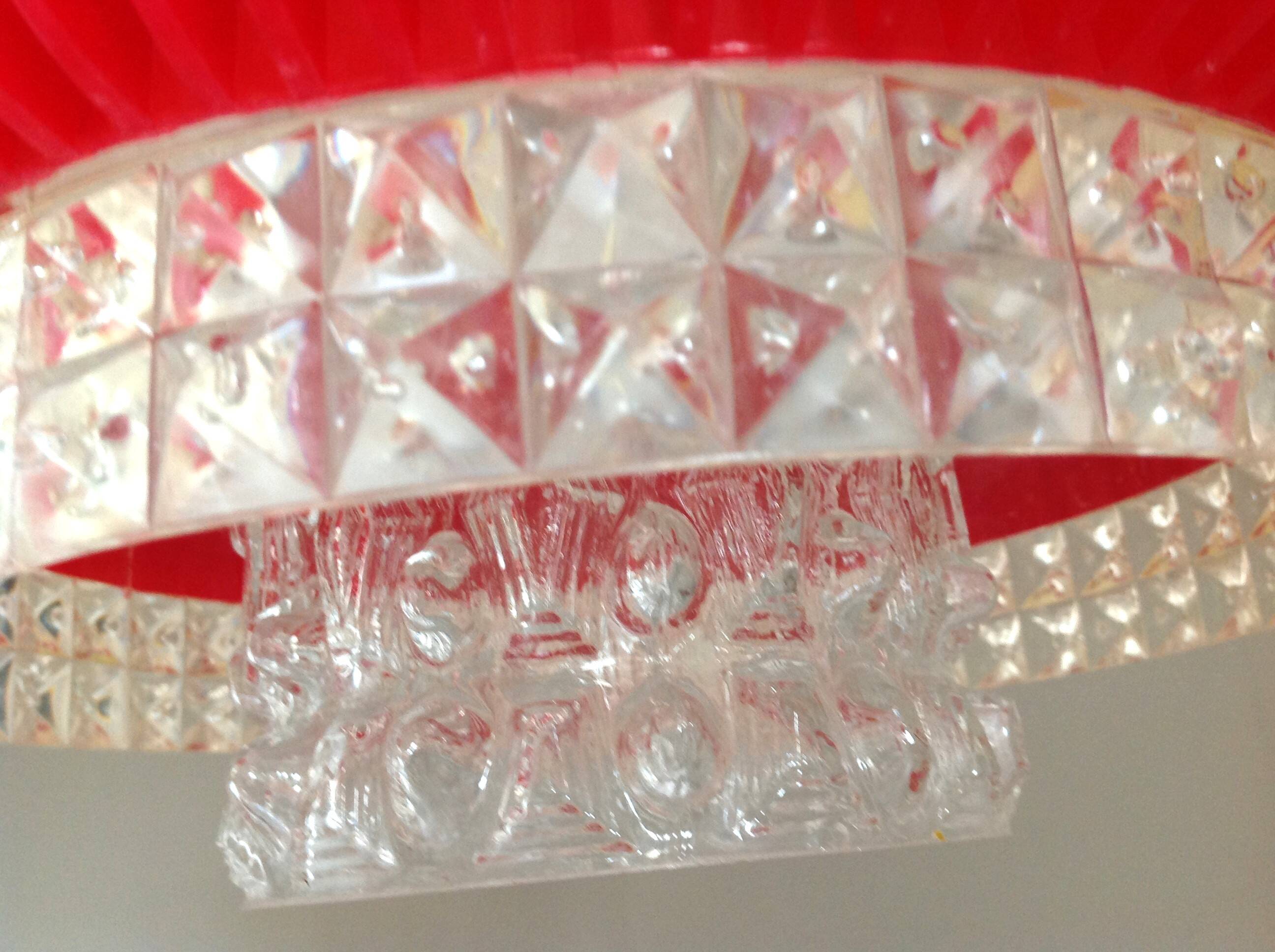 Suspension in glass and plexiglass with diamond points / vintage 60s-70s