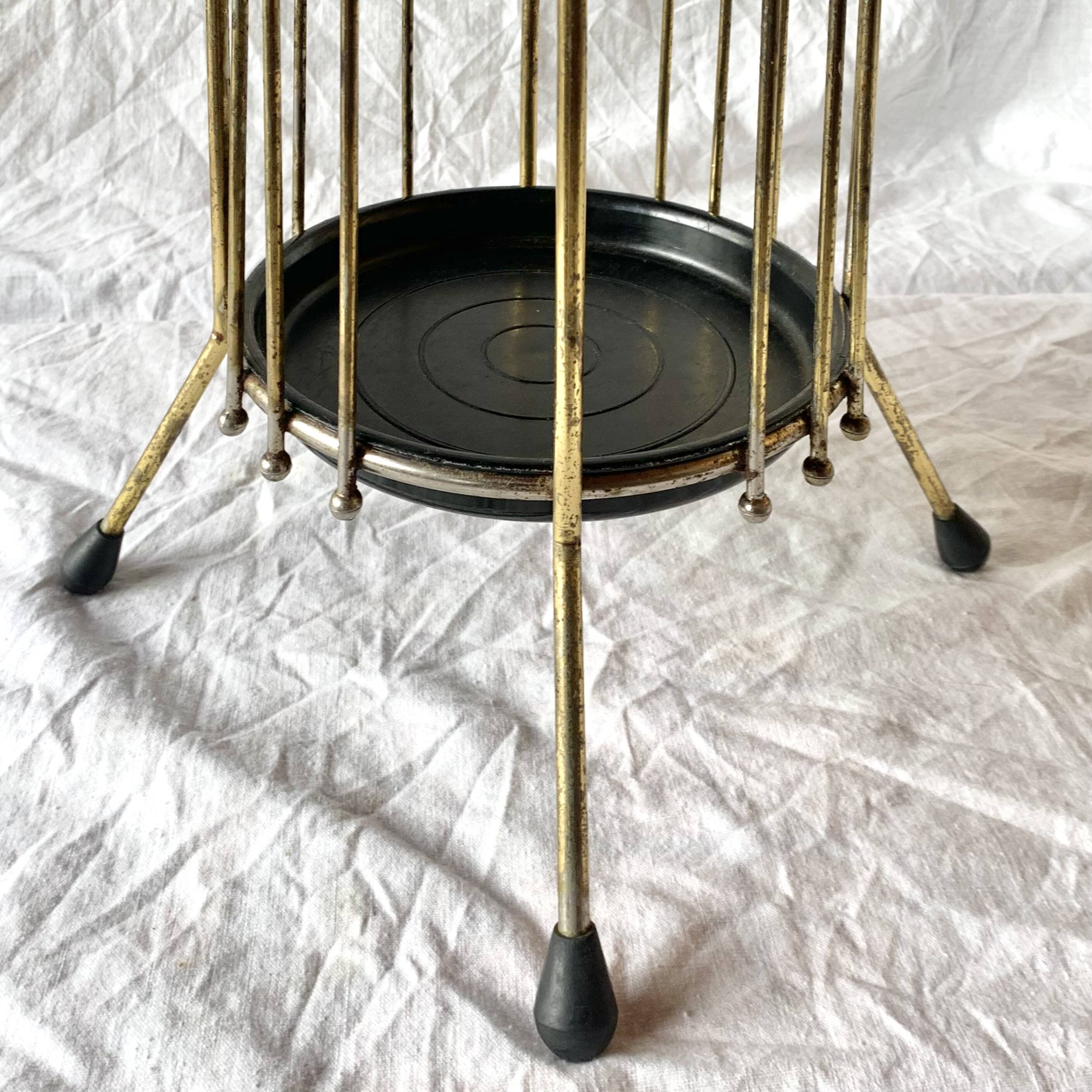 Vintage gold metal umbrella stand