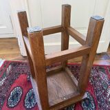 Brutalist wooden stool