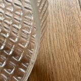 Vintage pendant light in chiseled glass from the 70s