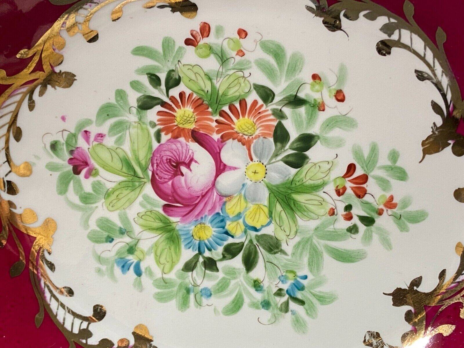Oblong dish in Paris Sèvres porcelain with Louis XV style floral decoration