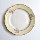 Round vintage plate L'Amandinoise model Paola cream and white flowers