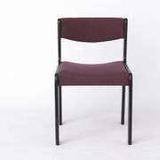 1 of 6 Vintage German Dining Chair, 1950s–1960s, Black Beechwood, Pastel