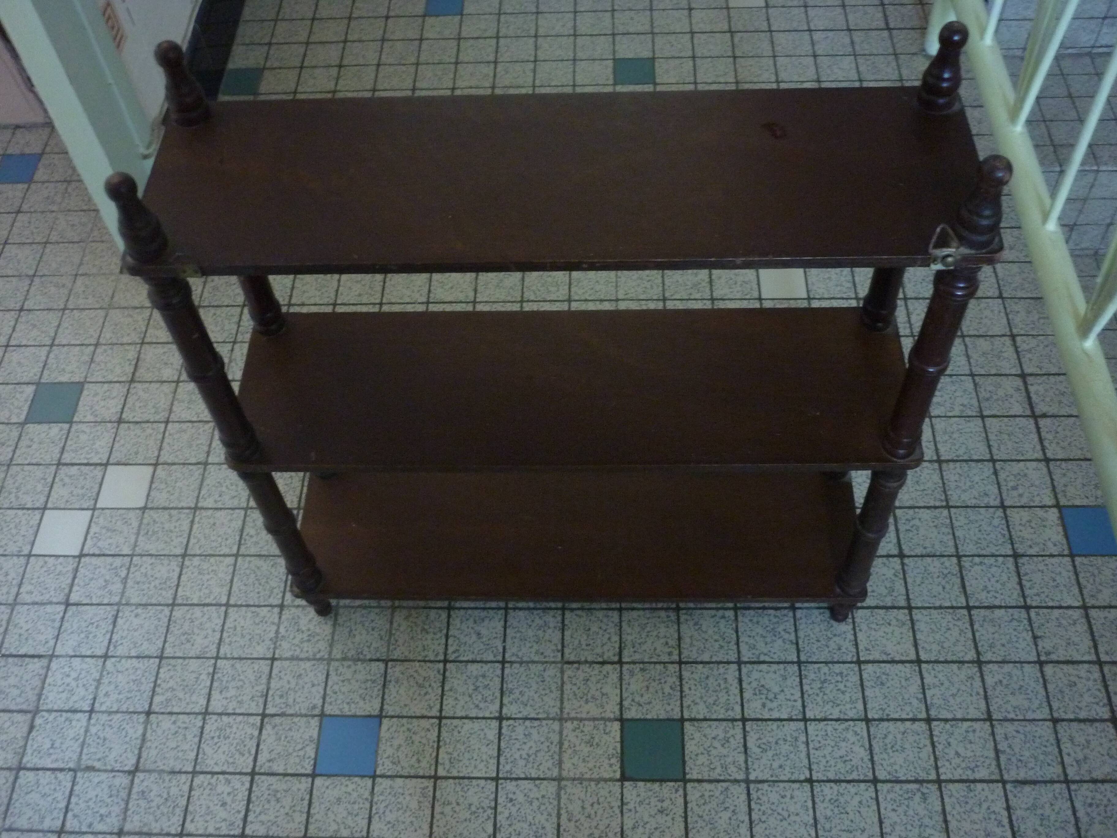 Bamboo-style wooden wall shelf