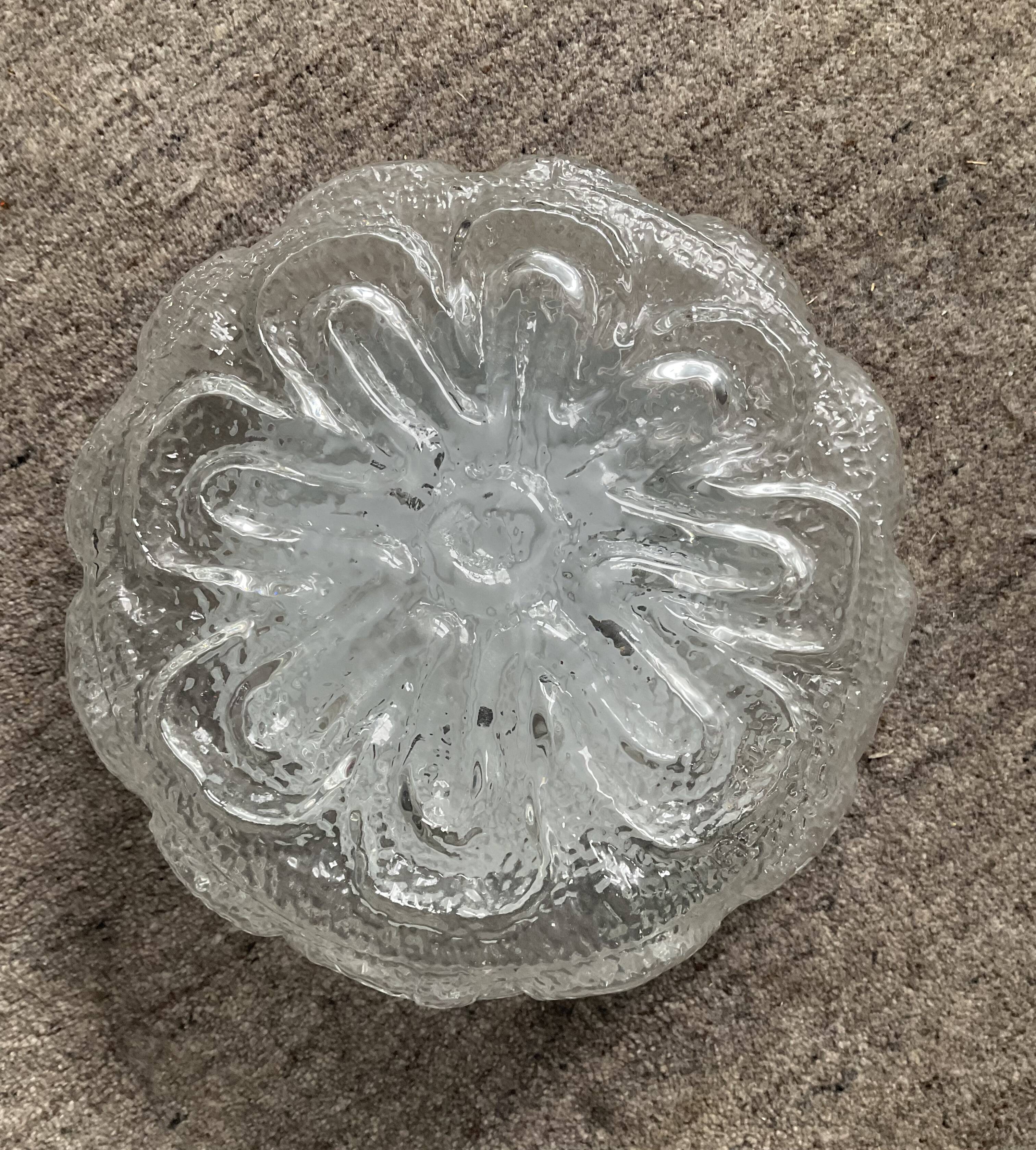 Vintage molded glass wall lamp from the 70s