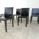 Black leather dining chairs by Arper italy, 1980s - set of 6