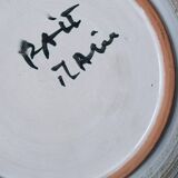 Vallauris 1970, hand-made terracotta plate