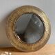 Round hammered brass mirror / vintage openwork