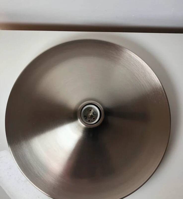 Modernist disc wall light in the style of Charlotte Perriand – UFO space age silver – Diameter 35cm
