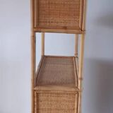 Rattan stand shelf and canning 50s