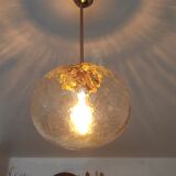 Vintage suspension globe in amber glass
