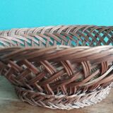 Antique basket, fruit basket or bread basket made of wicker