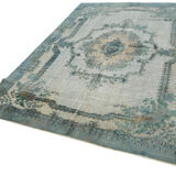Hand-Knotted Antique Turkish 1970s 220 cm x 310 cm Blue Carpet