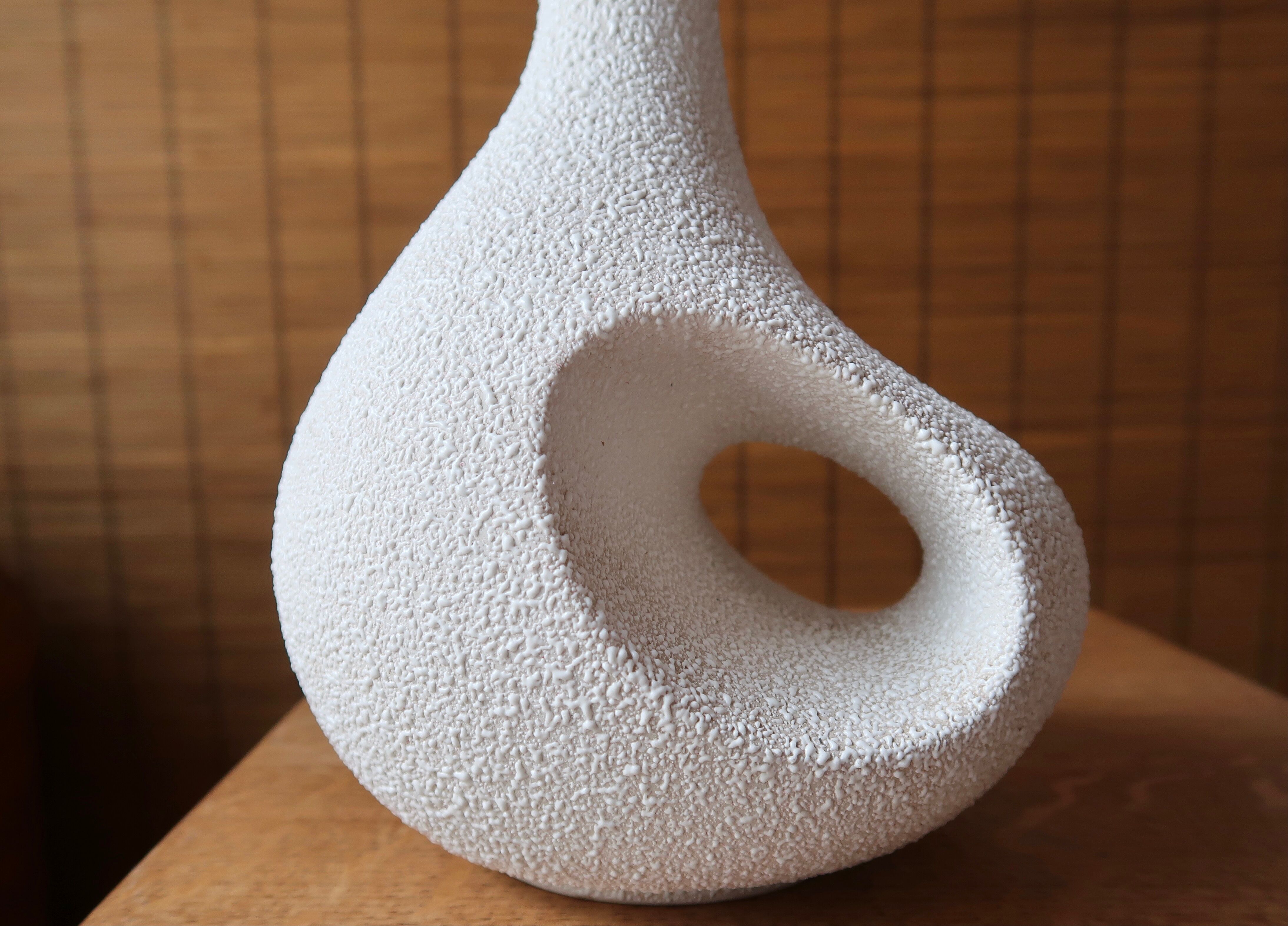 White ceramic vase by Roberto Rigon, Bertoncello, 60s