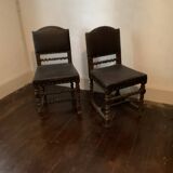 Pair of Louis XIII style oak chairs