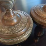 19th century bronze candlesticks