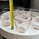 10 glasses of pink amber water