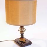 Glass and brass foot lamp