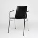 Mid-Century Modern Black Chair in with Armrests, Belgium