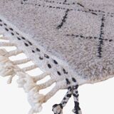 Tapis Beni Ouarain Gris et Noir - 281 x 274 cm