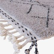 Tapis Beni Ouarain Gris et Noir - 281 x 274 cm