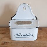 old matchbox in enameled sheet metal