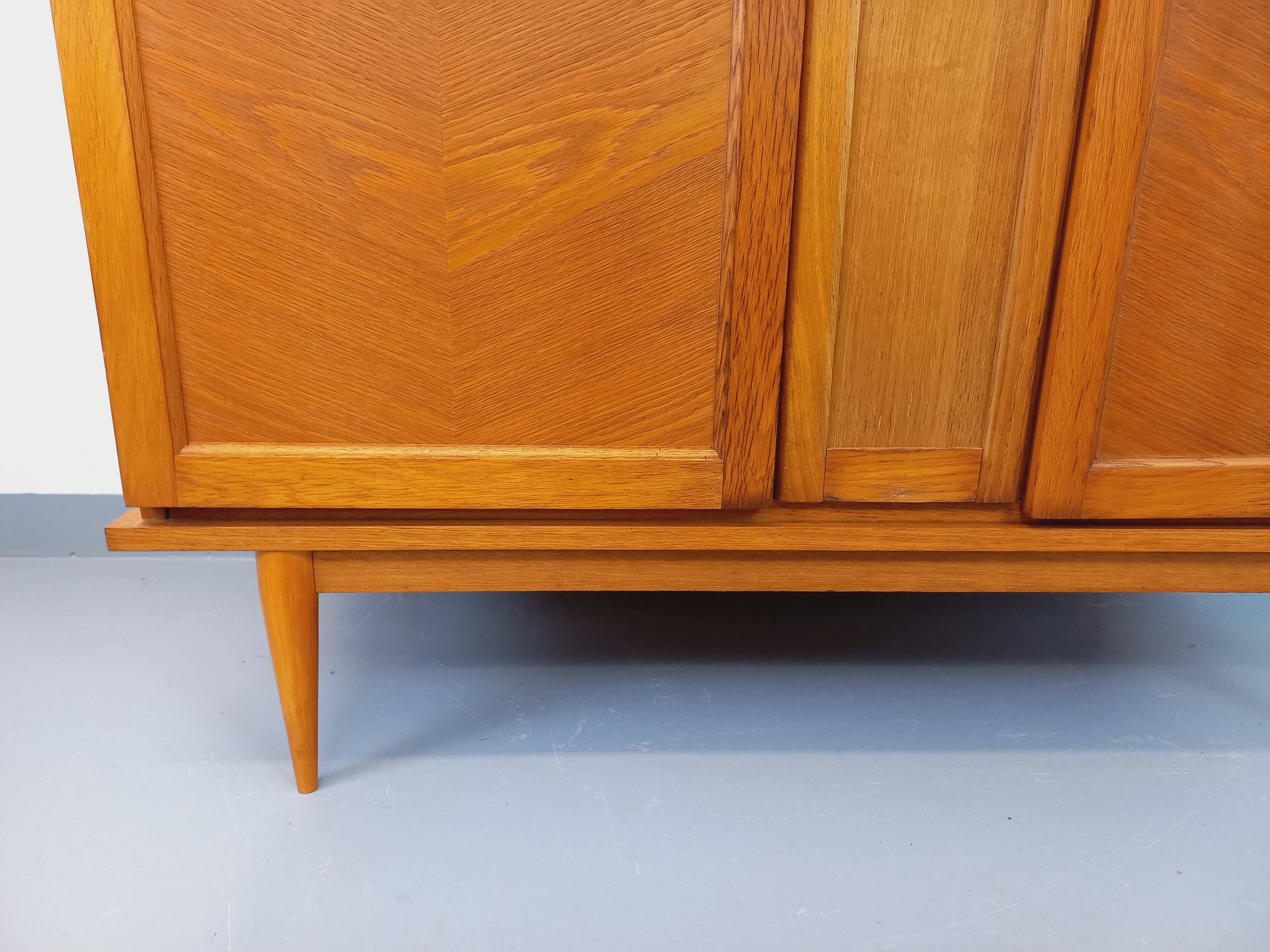 Vintage oak wardrobe from the 1960s.