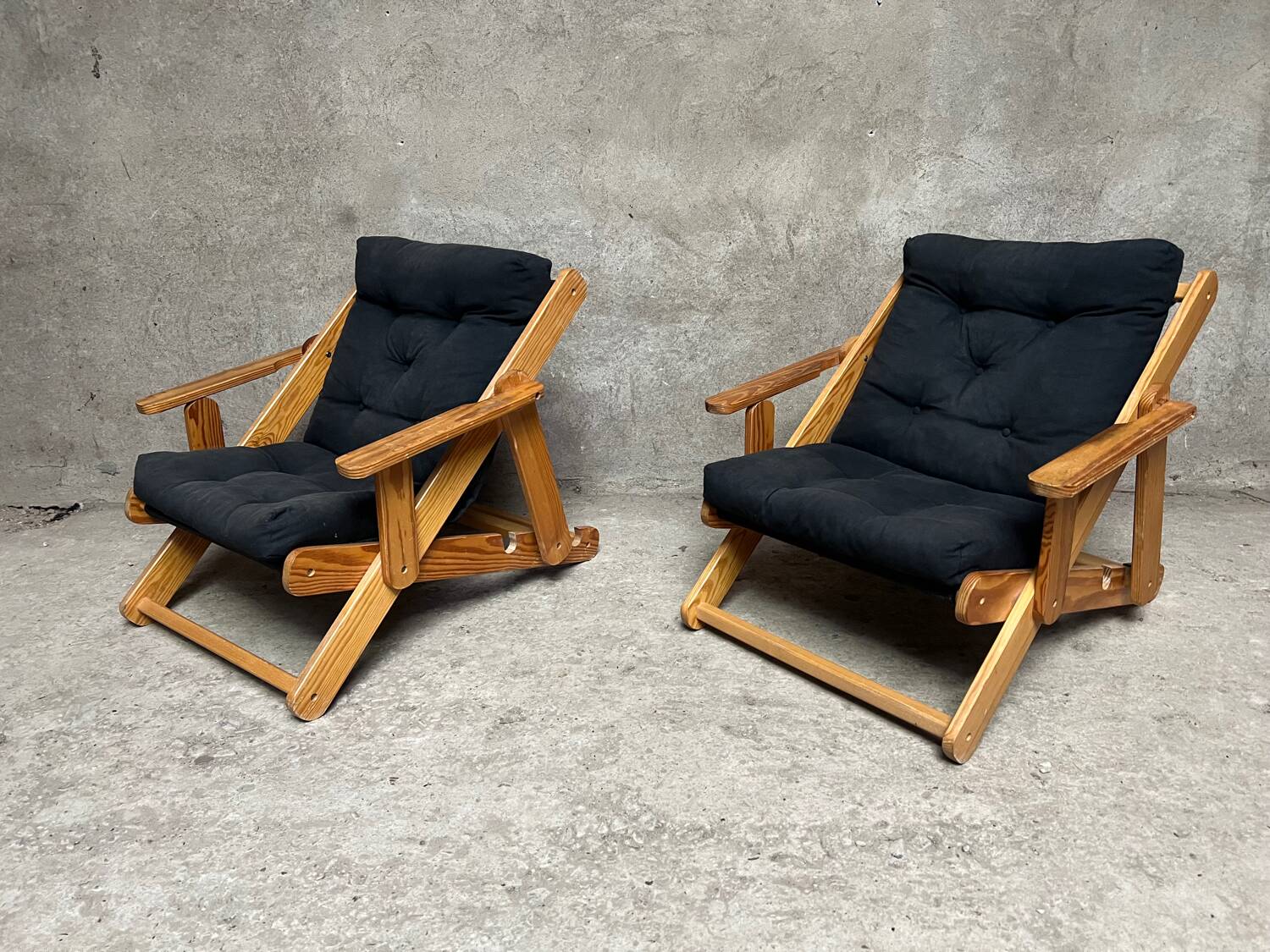 Pair of Scandinavian “Kon-tiki” armchairs by Gillis Lundgren for IKEA
