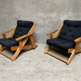 Pair of Scandinavian “Kon-tiki” armchairs by Gillis Lundgren for IKEA