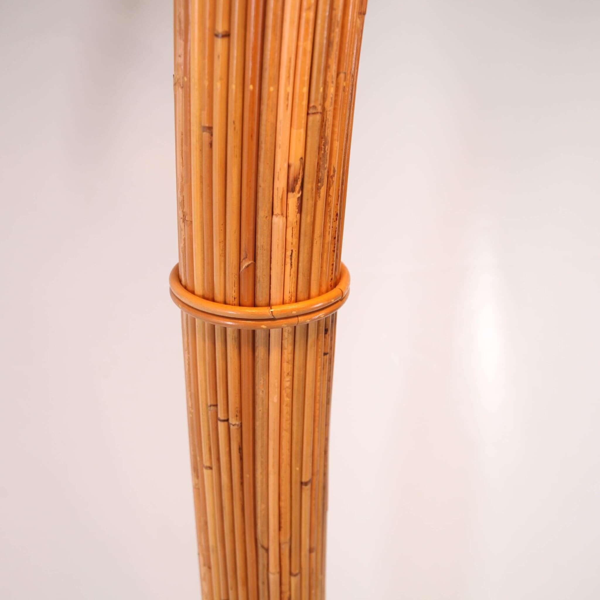 "Palm tree" floor lamp in rattan