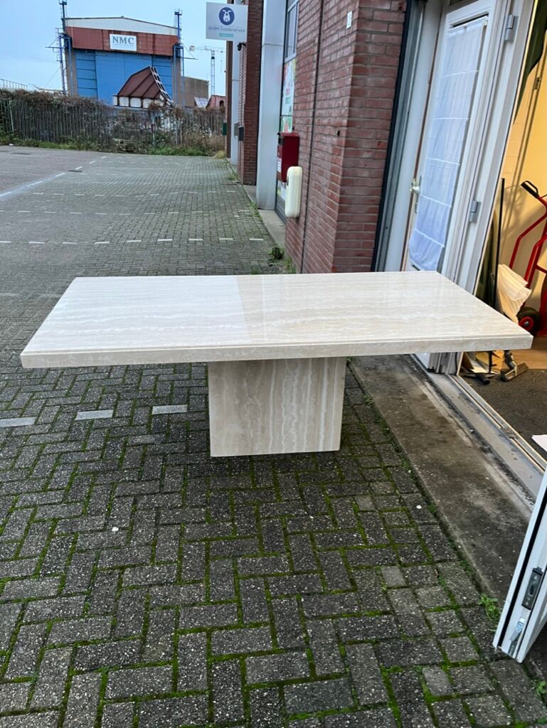 Vintage travertine dining table