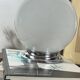 Ceiling light or wall light with white opaline glass globe 20 cm chrome rose.