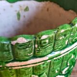 Flower pot and saucer in slip by G. De Bruyn 19th century