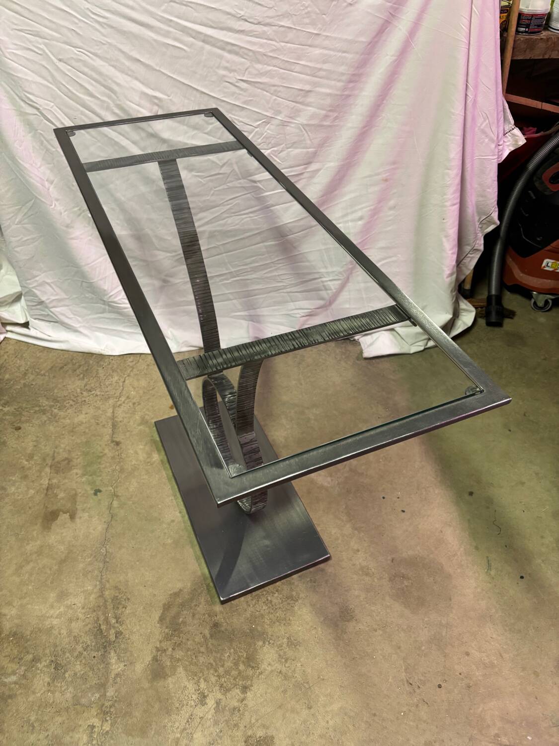 Steel and glass console