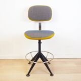 Upholstered Vintage Desk Swivel Stool, Spain, 1960s