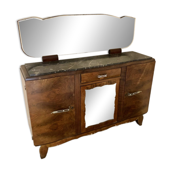 Superbe buffet / bahut Art déco des années 50-60 en bois massif (placa