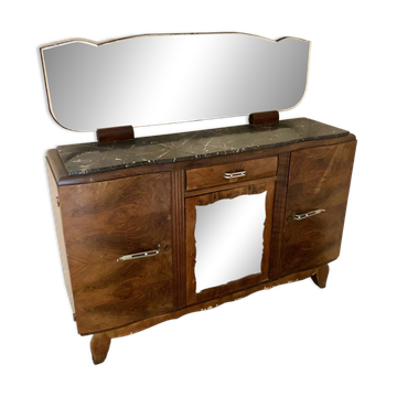 Superbe buffet / bahut Art déco des années 50-60 en bois massif (placa